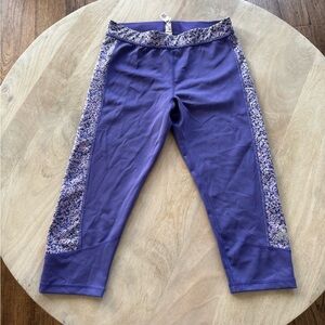 adidas Kids Leggings in Purple with Patterned Sides climalite